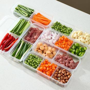 Narrow Gap Refrigerator Compartment Fresh-Keeping Box Household Compartmentalized Frozen Meat and Vegetable Food Packaging Box Large-Capacity Freezer Box