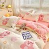 Milk Velvet Bed Four-Piece Set Fleece-Lined 3A Type Snowflake Velvet Three-Piece Dormitory Set 5D Carved Velvet Quilt Cover Thickeneded Version