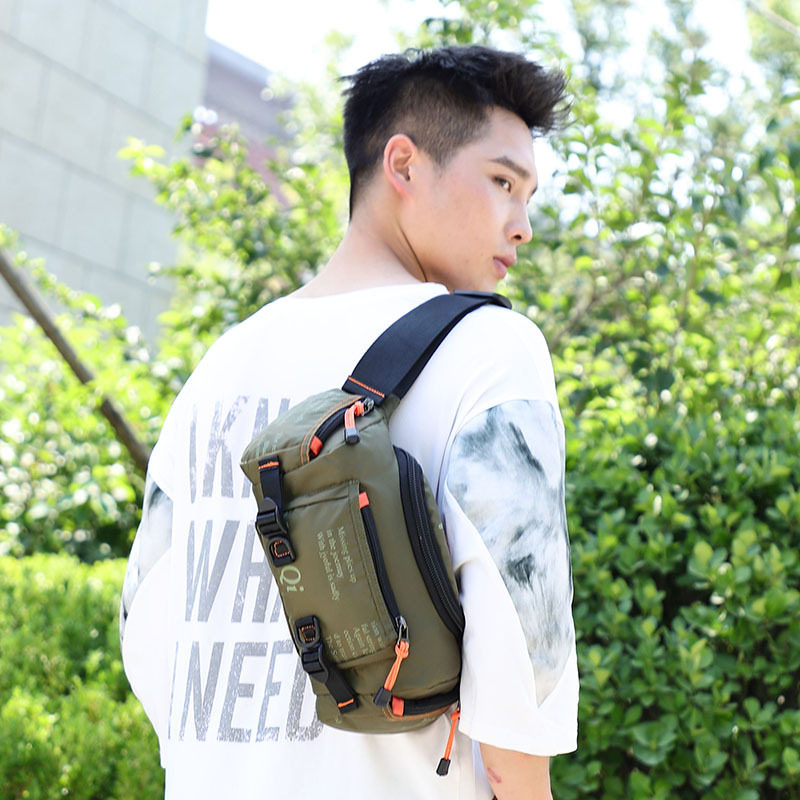 Cross-Border Men's Waist Bag Multi-Functional Large-Capacity Shoulder Crossbody Bag Outdoor Sports and Leisure Chest Bag Waterproof Small Backpack