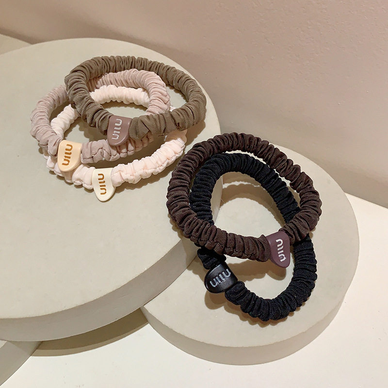 Korean style versatile high elastic letter small intestine hair band girl simple basic ponytail ball head rubber band head rope