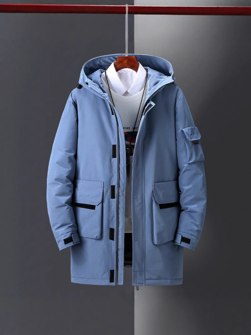 Directly Approved by the Manufacturer, Winter Unisex down Jacket, Thickened Coat, Mid-Length Workwear, Casual Trendy Brand, Thickened for Cold Protection