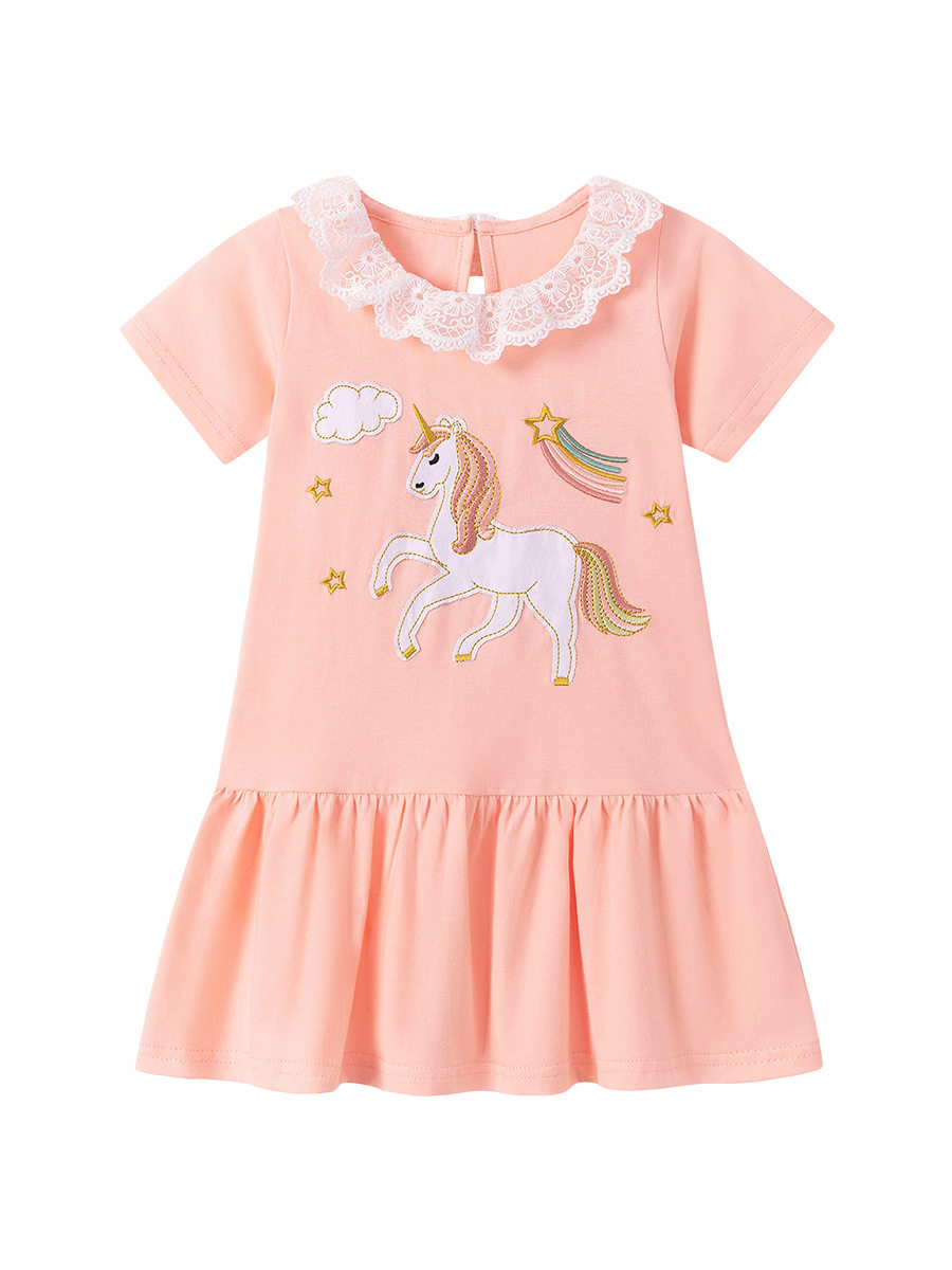 New Summer Girls' Dress, Cute Ruffled Collar Kids' Skirt, [Style] Kids' Dress