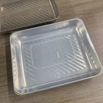 Stainless Steel Dumpling Plate with Lid Rice Plate Rectangular Tray Barbecue Plate Stainless Steel Plate Food Grade Dish Plate