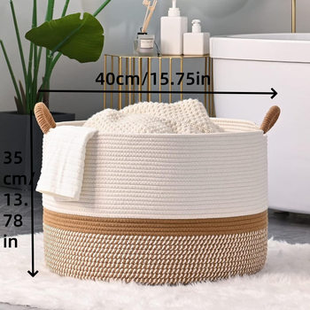 Amazon's Best-Selling Cotton Rope Dirty Clothes Basket Japanese-Style Household Large-Capacity Laundry Basket Storage Basket Baby Toy Storage Basket