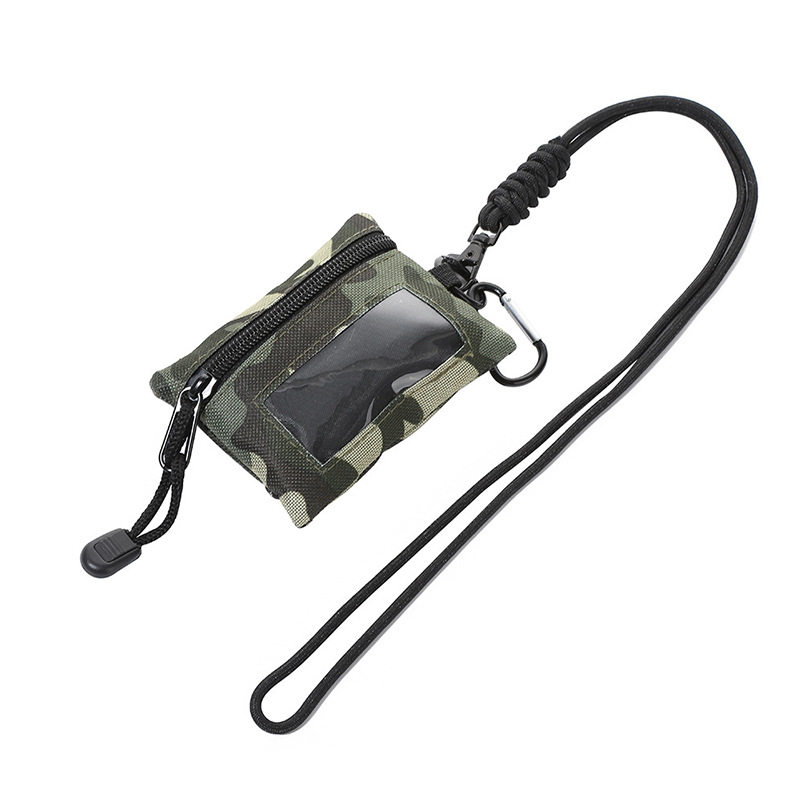 Lanyard Small Card Holder New Tactical Mini Coin Purse Outdoor Sports Headphone Storage Bag Coin Bank Card Holder