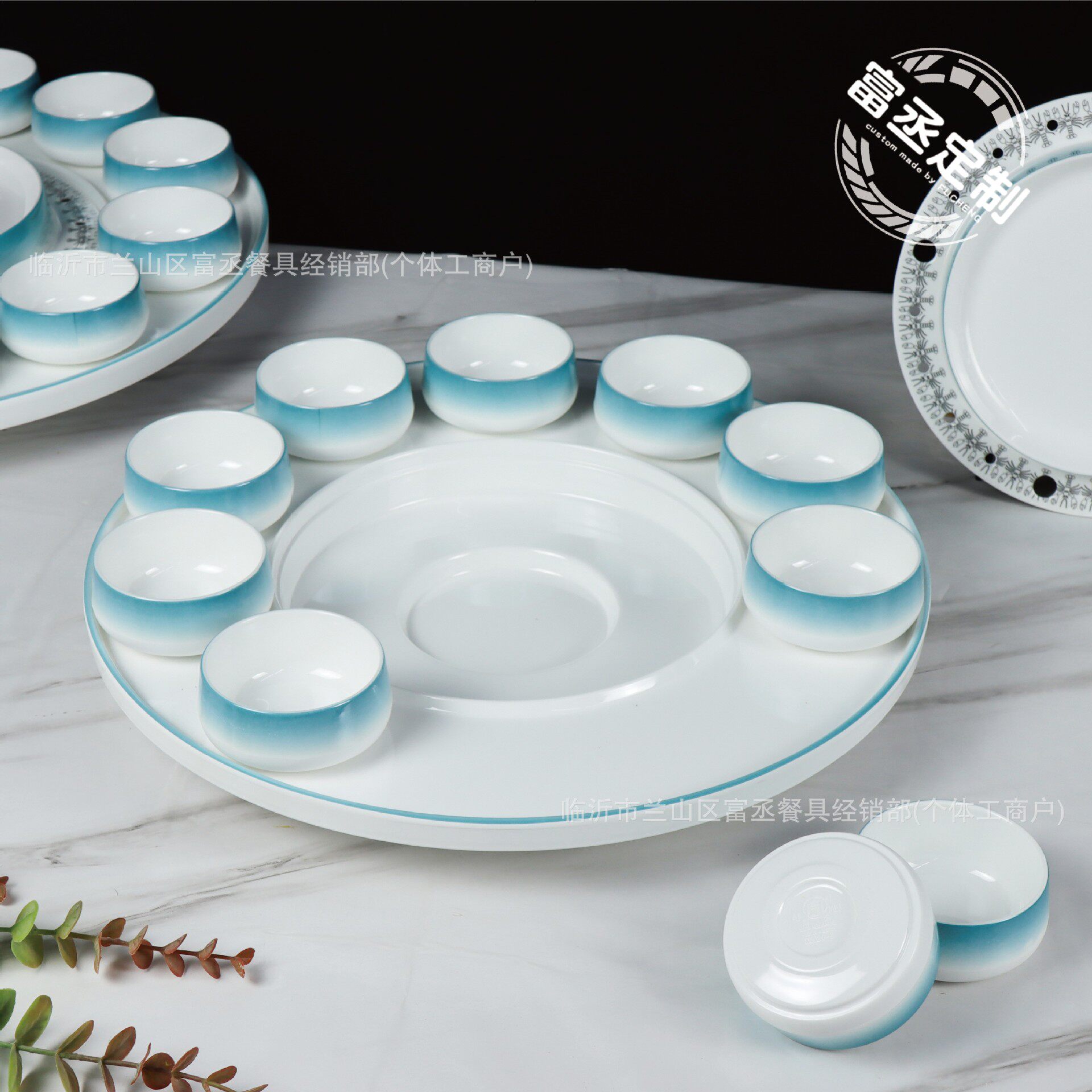 Factory Direct Supply Dry Ice Lobster Platter Set Food-Grade Melamine Seafood Tableware Commercial Hotel Hot Pot Banquet Plating