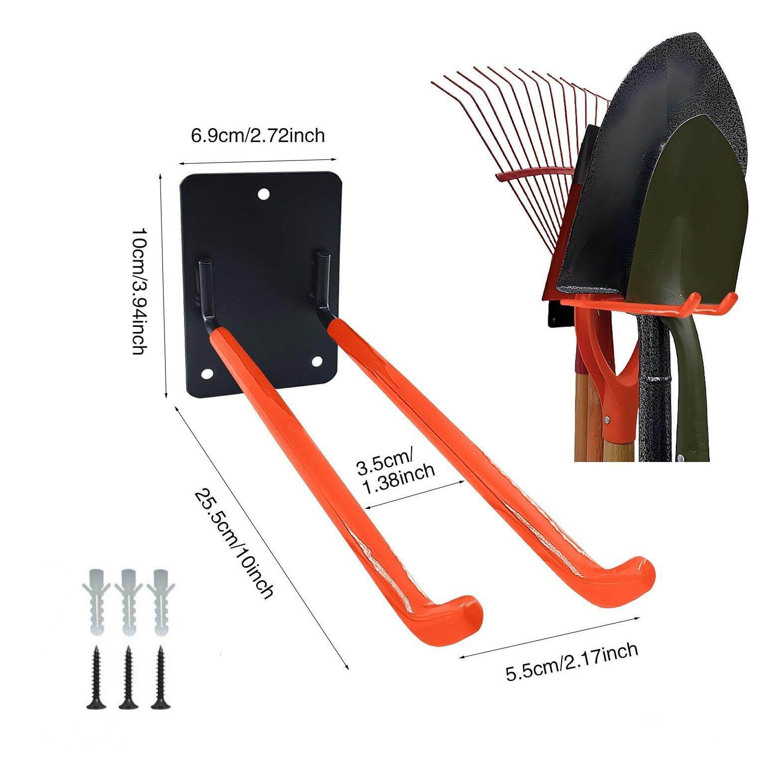 Cross-Border Wall-Mounted Shovel Rake Broom Hose Shovel Storage Rack Outdoor Garden Courtyard Garage Tool Rack