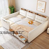 Parent-Child Bed, Second-Child Family, Family of Three or Four, Extra-Large Splicing Bed, Multi-Functional Leather Bed with Drawer, Air Pressure Storage