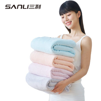 Sanli Towel Coral Fleece Bath Towel Adult Couple Bath Towel Beach Towel Plain Bath Towel Home Hotel Bath Towel