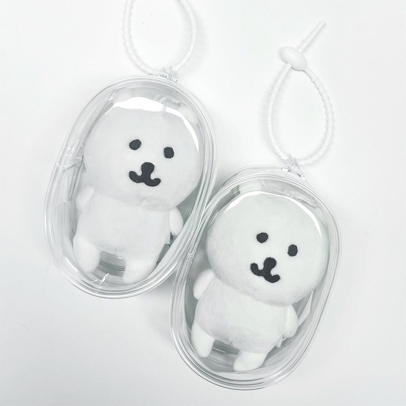 13cm Self-deprecating Bear Storage Pain Bag High Transparent Bag for Dust-proof Plush Doll Walking Doll Bag