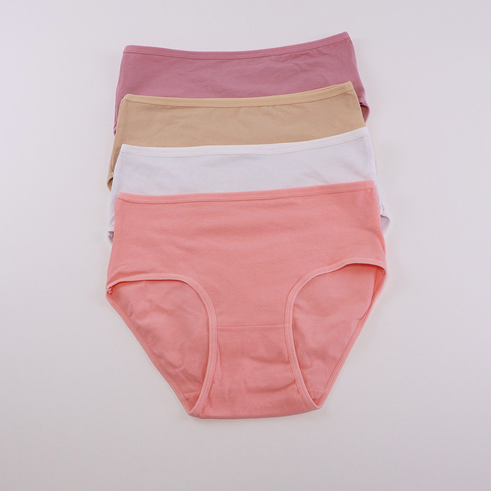 跨境亚马逊女士大码内裤加肥加大码高腰妈咪裤40支纯棉三角内裤女