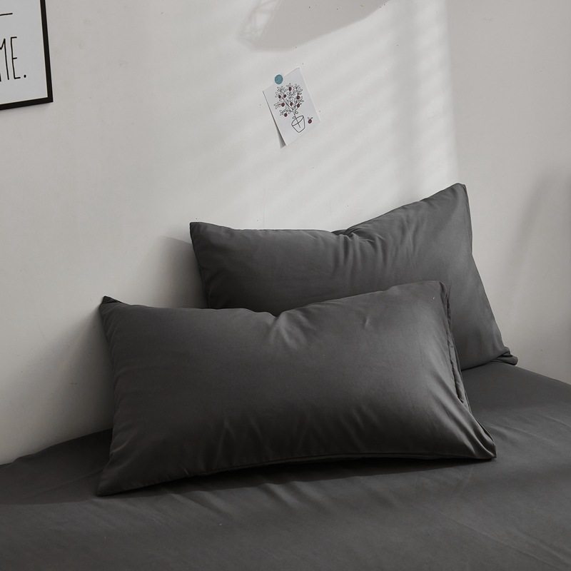 Factory Direct Hair 90g Skin-Friendly Cotton Pure Color Four-Piece Set Cross-Border Amazon Export Processing Bed Sheet Quilt Cover Three-Piece Set