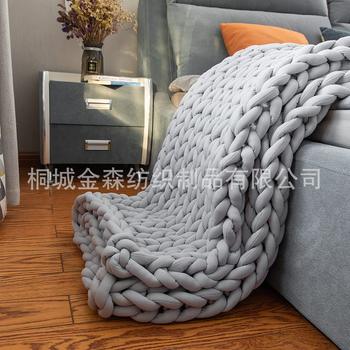 A Polyester Core-Filled Cotton Sliver Braided Blanket Sofa Cover Blanket Ohhio Scandinavian Hand-Woven Weighted Blanket Enlarged Blanket