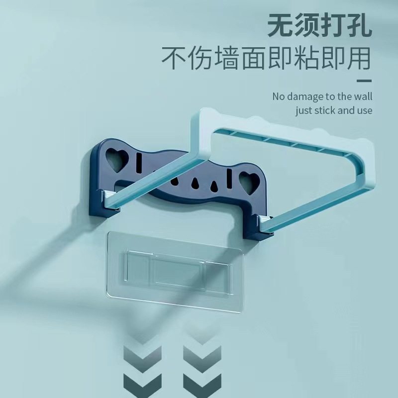 Wholesale foldable wall-mounted washbasin rack kitchen bathroom punch-free storage rack bathroom toilet bath washbasin rack