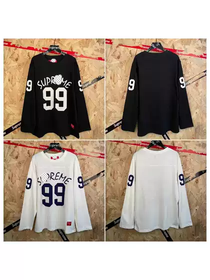 Correct Version of Supre Co-Branded Long-Sleeved Trendy Brand Men's and Women's Loose Casual Pure Cotton Long-Sleeved T-Shirts Cross-Border Export Dropshipping