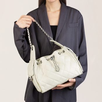 Commuting Versatile Underarm Women's Bag Versatile Rhombus Chain Bag Drawstring Caviar Bucket Bag