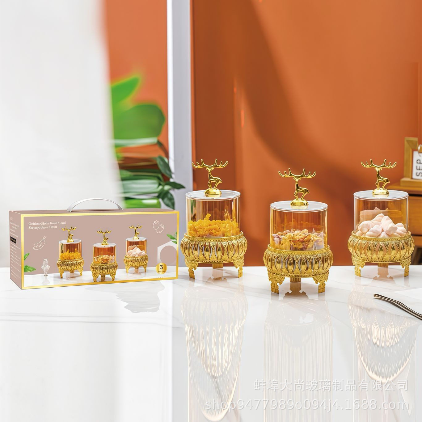 Cross-Border Popular Glass Sealed Jar Storage Container Candy Organizer Living Room Nut Box Opening Event Gift Handy