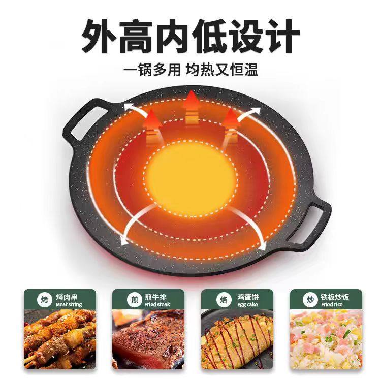 Outdoor Home Camping Barbecue Plate Korean Style Barbecue Plate Cardboard Cooker Household Induction Cooker Iron Plate Barbecue Pot Maifan Stone