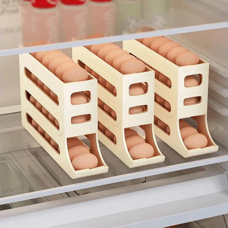Rolling Egg Storage Box for Refrigerator Side Door, Egg Carton Holder, Special Preservation Box, Organizing Tool