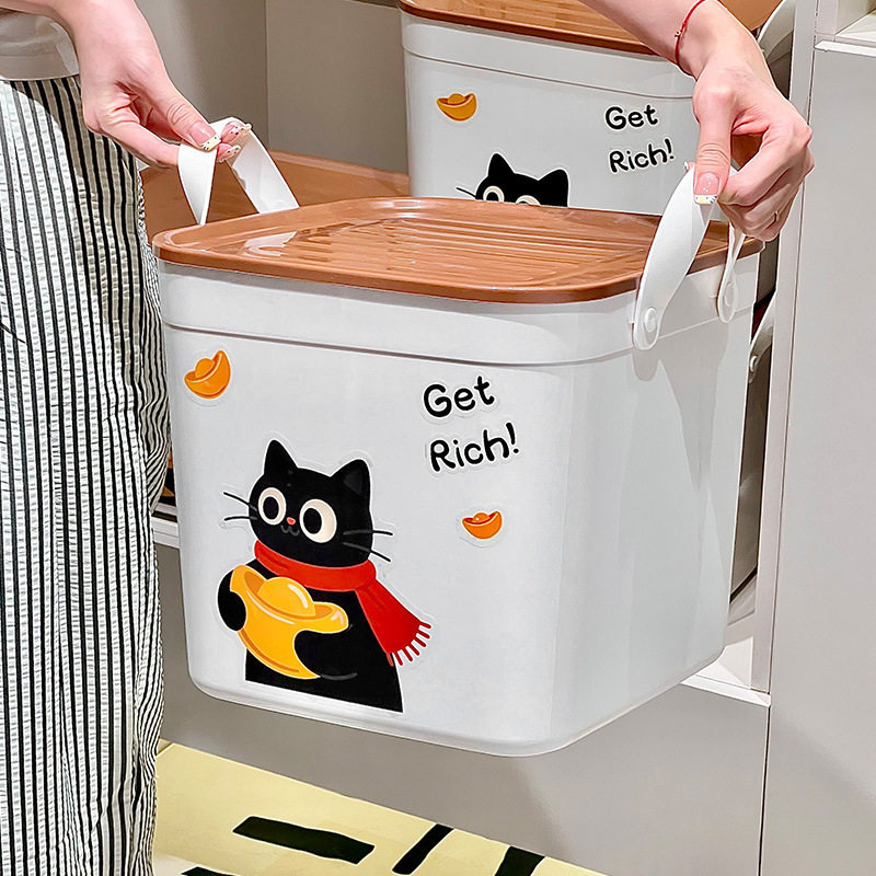 Zt1599 Desktop Storage Box Snack Toy Storage Basket Wardrobe Living Room Home Cute Cartoon Sundry Storage Box