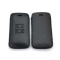 Black leather, black stitching