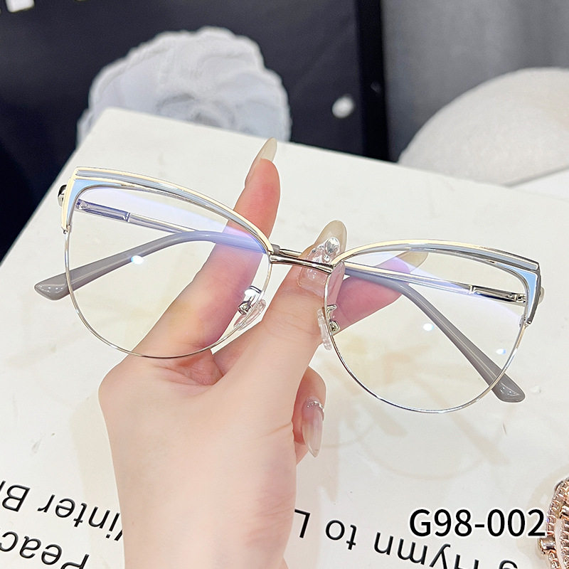 G98-002 new retro anti-blue light glasses frame Internet celebrity same fashion high-looking plain glasses big eye glasses frame