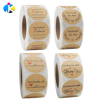 Kraft Paper Sealing Sticker Handmade Sticker Baking Label Gift Crafts Holiday Gift Packaging Decoration