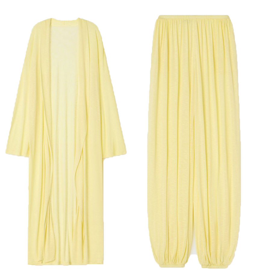 Chic Oversized Sheer Cardigan and Mini Skirt Set Relaxed Fit Long Pants Casual Style Perfect for Spring and Summer