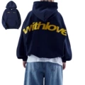 2 small marks on navy blue chest