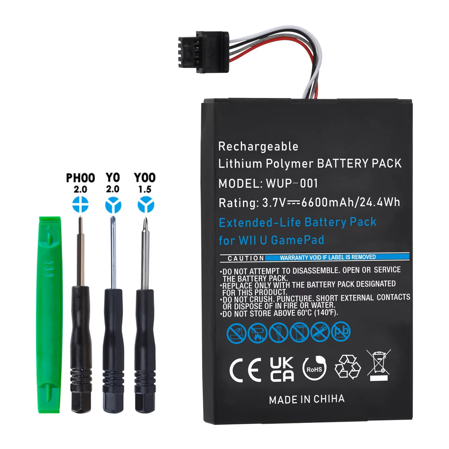 6600Mah Lithium Battery Wup-001Wup-012 Is Suitable for Nintendo Wii U Game Controller Wup-010