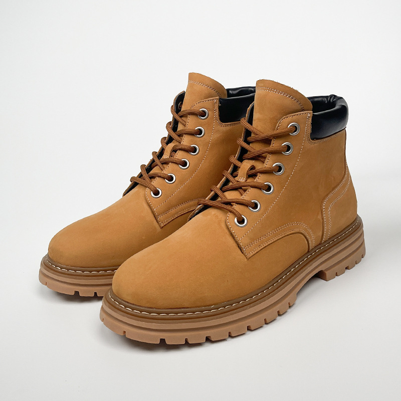 Giày boot nam da thật cao cấp kiểu Martin — nâu sẫm