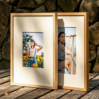 Simple solid wood large photo frame wall-mounted 20 24 36-inch A3a4 poster frame framed picture frame frame puzzle frame