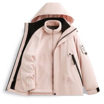 Autumn and Winter New Three-in-One Graphene Black Gold Fleece Warm Liner Outdoor Couple Casual Two-Piece Set