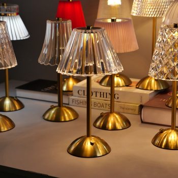 Customizable Cross-Border New Rechargeable Night Light High-End Rechargeable Atmosphere Light USB Bedroom Bedside Decorative Table Lamp