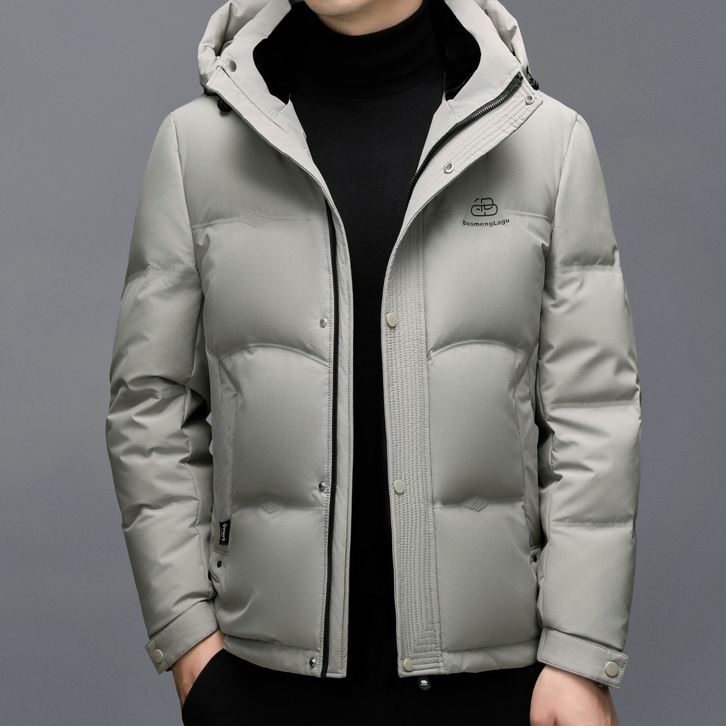 2025 Winter New Men's Casual down Jacket Thickened Warm Hooded Middle-Aged Men's Duck down Dad Jacket