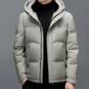2025 Winter New Men's Casual down Jacket Thickened Warm Hooded Middle-Aged Men's Duck down Dad Jacket