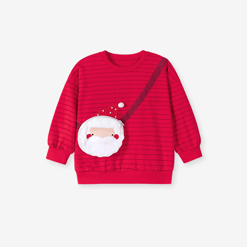 Christmas Style Girls' Hoodie, Autumn Long-Sleeve Top, Baby Cute Cotton Sweatshirt