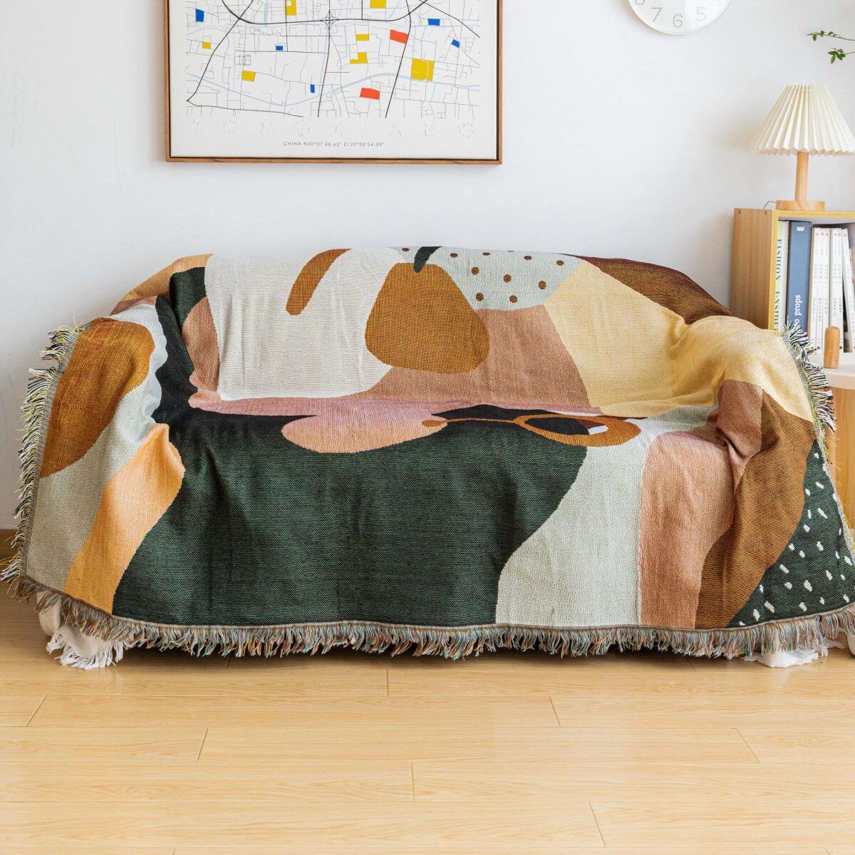 Cross-Border American Oil Painting Decorative Tapestry Outdoor Camping Blanket Custom Tapestry Leisure Blanket Sofa Blanket Blanket Cover Blanket