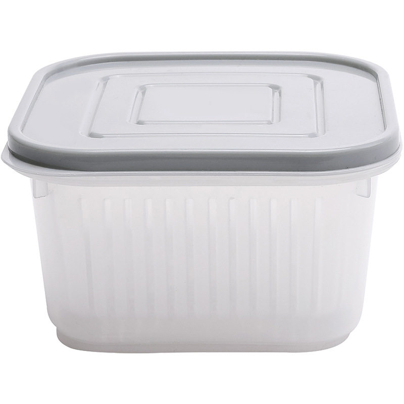 Q5273 Green Onion Preservation Box for Home Kitchen, Double-Layer Storage Box for Green Onions, Ginger, and Garlic, with Drainage Function, Refrigerator Storage