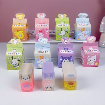 Foreign Trade Cute Cartoon Jelly Color Eraser Children's Fun Blind Box Eraser Students Traceless Pencil Eraser Stationery Gift