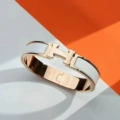 Rose gold and white h bracelet