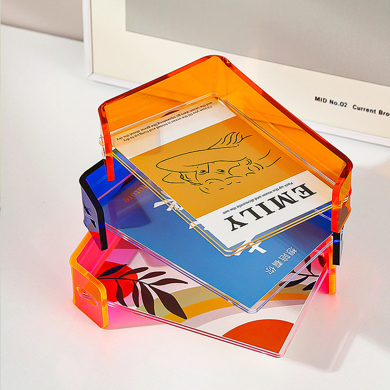 Cross-border L-shaped double-sided transparent acrylic table personalized photo photo frame high-level 6-inch 7-inch luxury pendulum