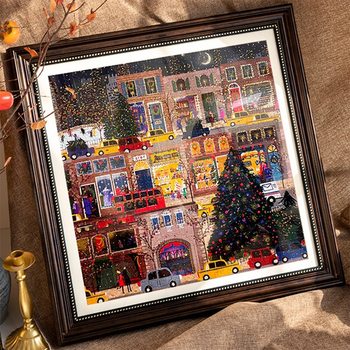Winter Light Picture Frame Galison Winter Light Christmas Puzzle Frame American Retro Square Photo Frame Wall Hanging Frame