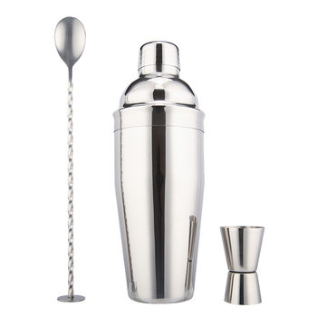 Three-piece Cocktail Shaker Stainless Steel Wine Shaker Bar Bartender Tool Set Milk Tea Tool Cocktail Shaker
