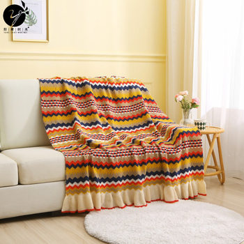 Creative Design Ruffle Knitted Blanket Living Room Sofa Blanket Bedroom Leisure Blanket Bed End Blanket Nap Blanket