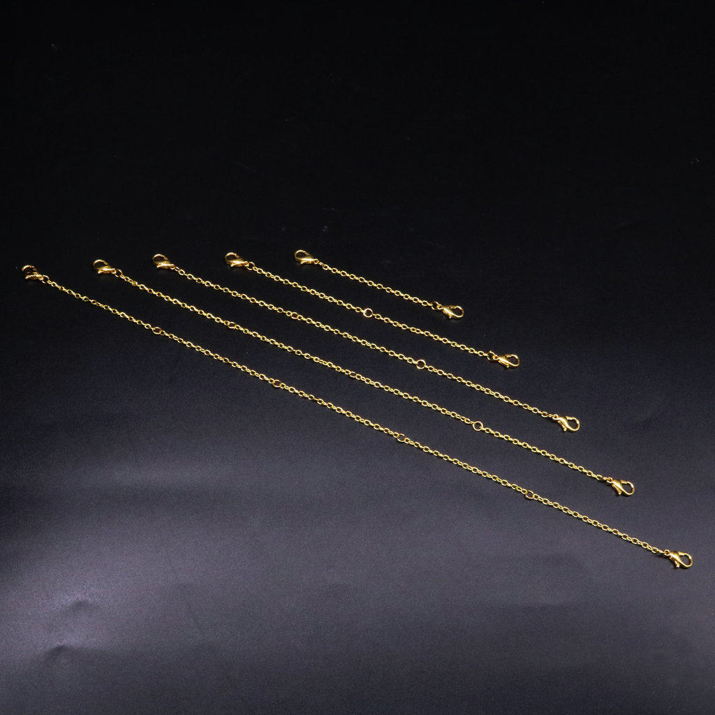 Alloy lobster clasp chain DIY necklace chain extension chain 5 sets of bracelet accessories adjustable long tail chain