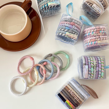 Colorful Woven Girl's Hair Ring Hair Rope Women's Balls Hair Accessories Tie Hair Rope Po Tail High-end Western-style Headwear