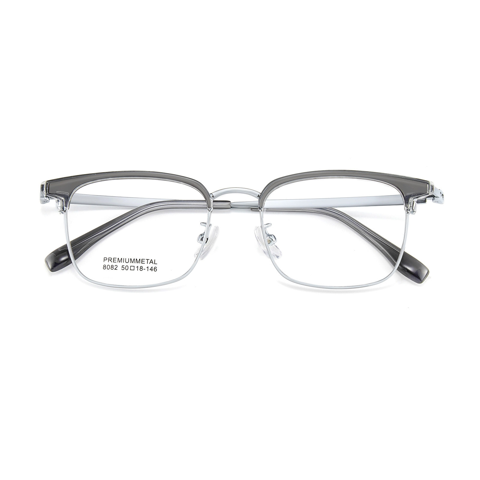 Simple and durable temperament eyebrow frame for men and women with alloy glasses frame big face without clip can be equipped with Danyang wholesale