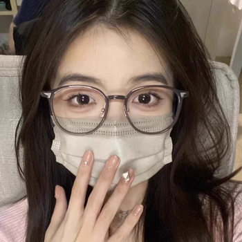 Cold brown glasses Danyang glasses can be equipped with anti-blue light pure titanium Korean slim glasses frame wholesale 00502