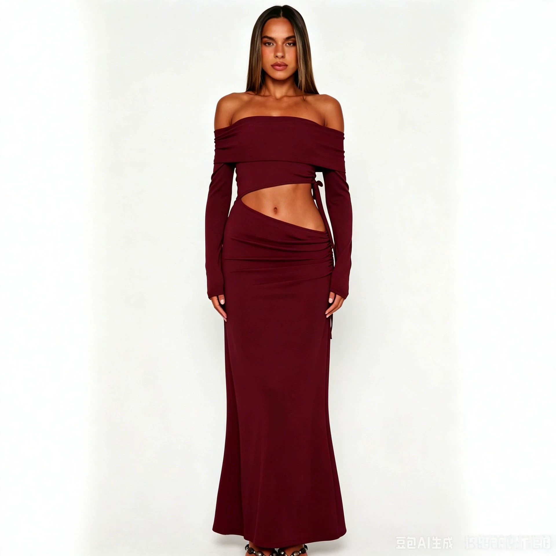Off Shoulder Bodycon Dress Waist Cutting Elegant Style Perfect for Parties Wholesale Available